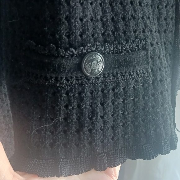 Source Unknown Black Textured Cardigan - Picture 3 of 7